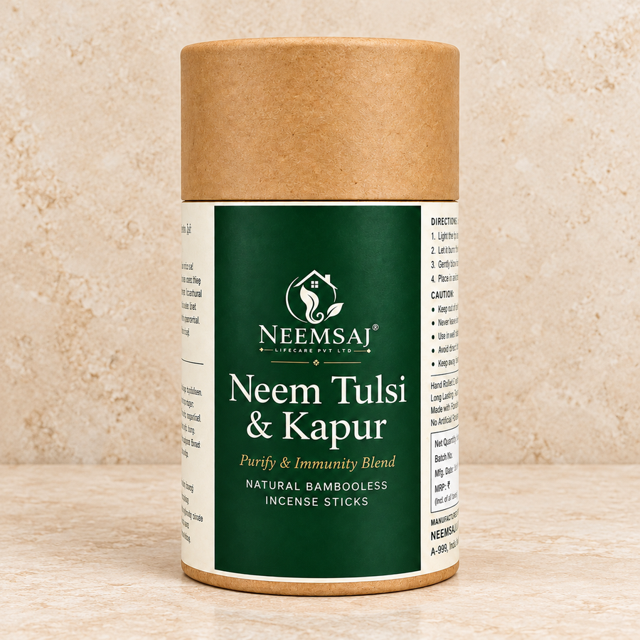 Neemsaj Bambooless Dhoop Sticks – Neem Tulsi Kapur (40 Sticks)