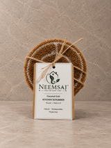 NEEMSAJ natural coconut coir round kitchen scrubber
