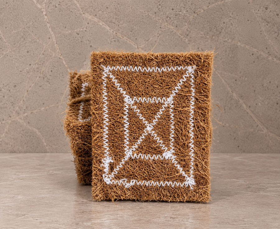 Natural Coconut Coir Kitchen Scrubber – Rectangle (Pack of 5)